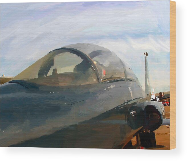 Air Show Wood Print featuring the mixed media T-38 by Christopher Reed