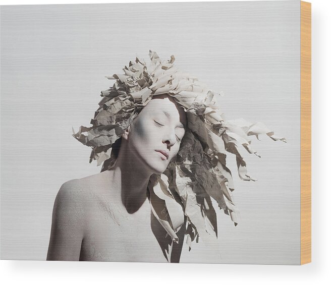 Paper Wood Print featuring the photograph Tear The Paper Hair II by Dimitar Dachev