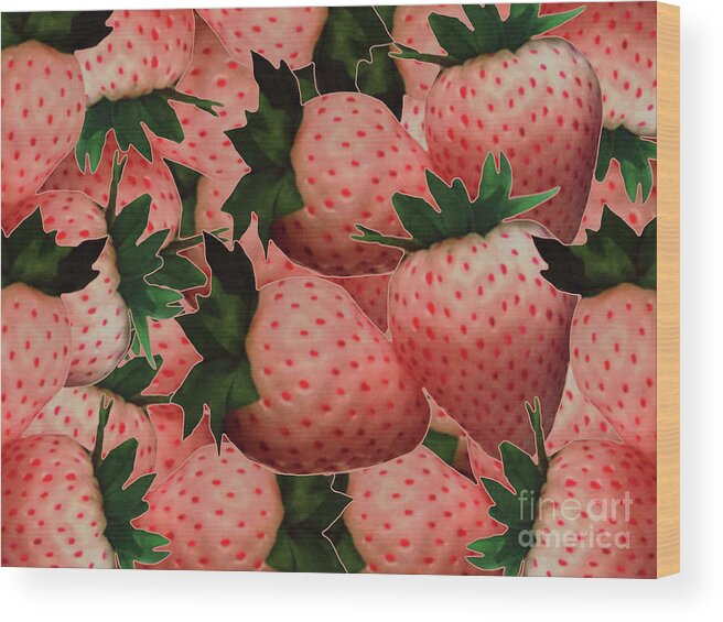 Terra Wood Print featuring the photograph Terra Cotta Strawberries by Rockin Docks