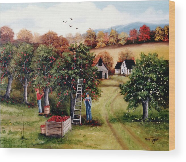 The Apple Orchard Wood Print featuring the painting The Apple Orchard by Arie Reinhardt Taylor