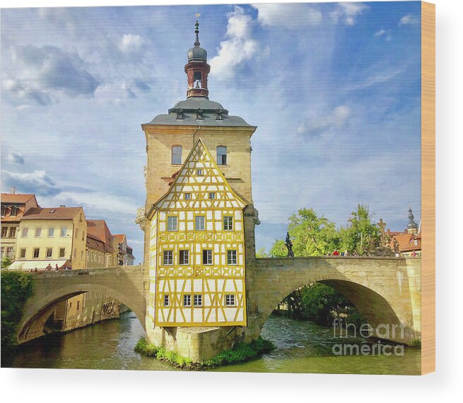 Bamberg Wood Print featuring the photograph The beautiful Bavarian town of Bamberg on a gorgeous summers day. by Gunther Allen