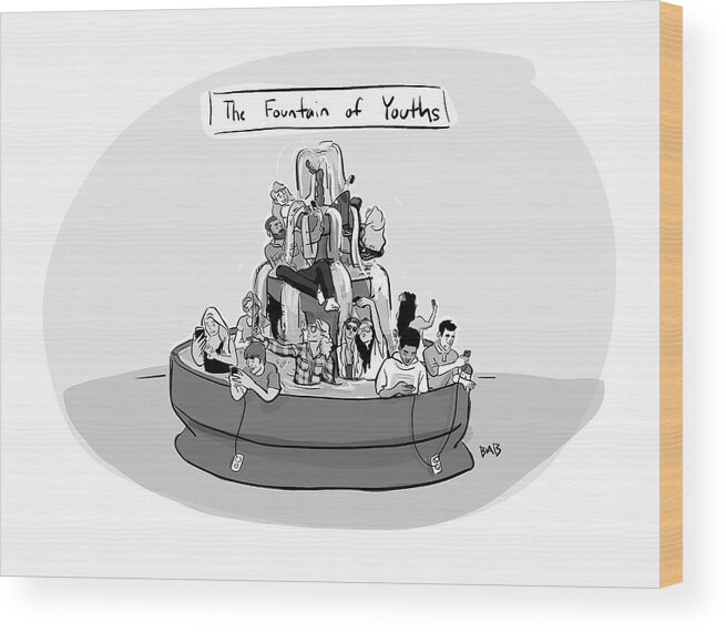 Captionless Wood Print featuring the drawing The Fountain of Youths by Brooke Bourgeois