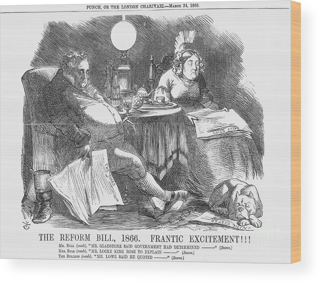 Engraving Wood Print featuring the drawing The Reform Bill, 1866. Frantic by Print Collector
