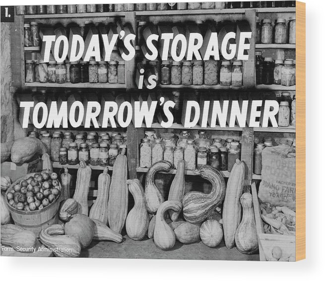 Vintage Poster Wood Print featuring the digital art Today's Storage, Tomorrow's Dinner by Print Collection