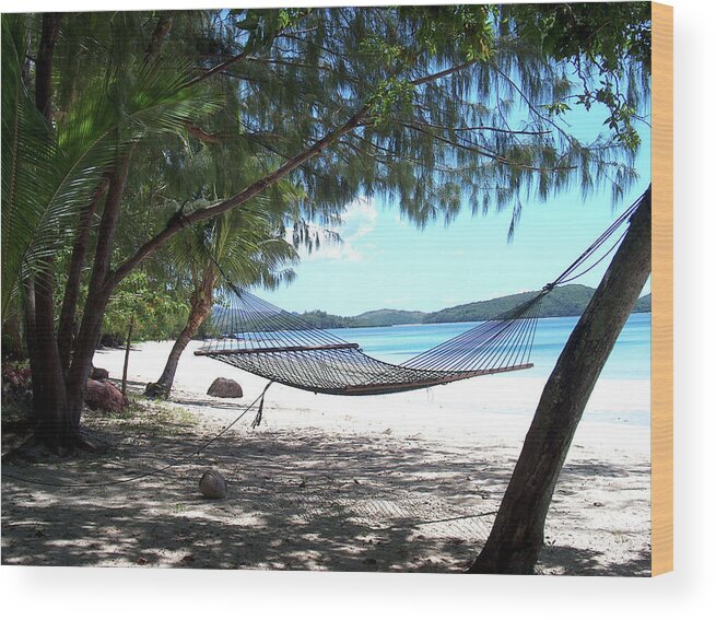 Fiji Wood Print featuring the photograph Tropical afternoon R and R by Leslie Struxness