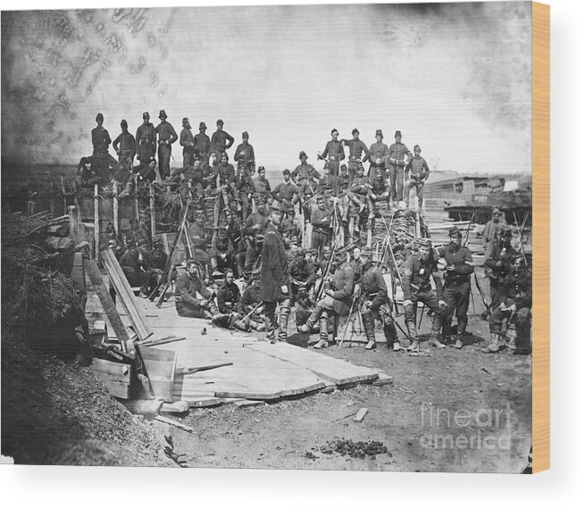 Rifle Wood Print featuring the photograph Union Infantry At Bull Run by Bettmann