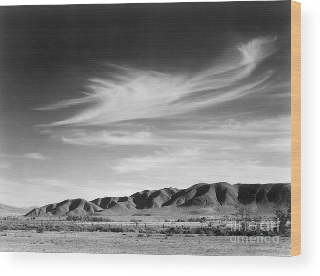 Bleak Wood Print featuring the photograph View south from Manzanar to Alabama Hills, California, 1943 by Ansel Adams