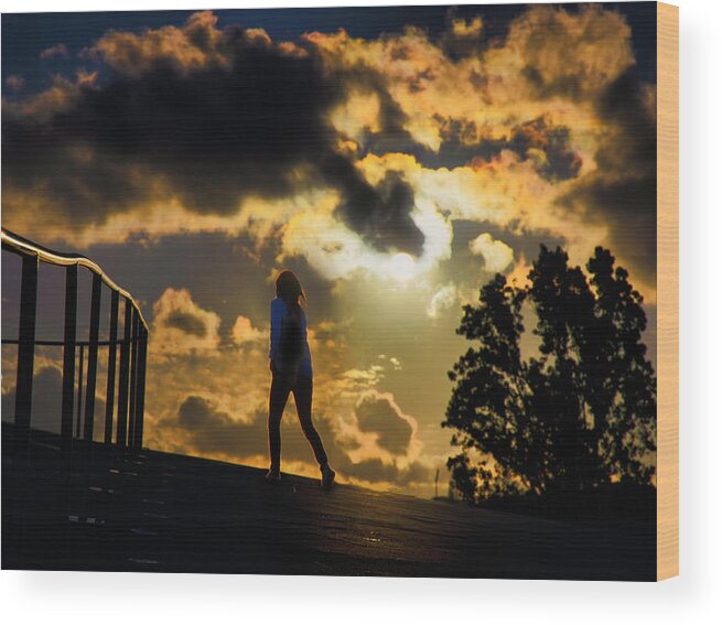 Walking Wood Print featuring the photograph Walking on the edge of destiny by Micah Offman