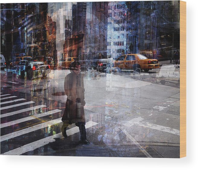 New York Wood Print featuring the photograph Woody Allen Crossing by V B