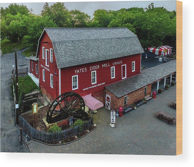 Rochester Wood Print featuring the digital art Yates Cider Mill DJI_0056 by Michael Thomas