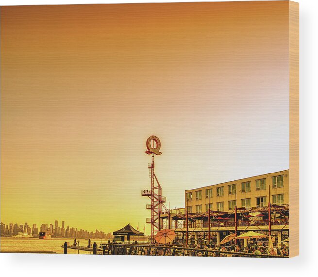 Winter Olympic City Wood Print featuring the photograph 0042 Lonsdale Quay North Vancouver Canada by Amyn Nasser Neptune Gallery
