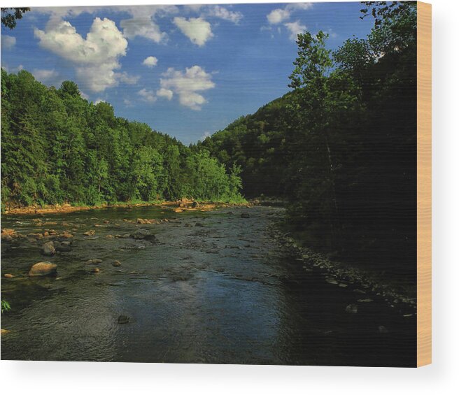 Connecticut Appalachian Trail River Wood Print featuring the photograph Connecticut Appalachian Trail River 2 #1 by Raymond Salani III