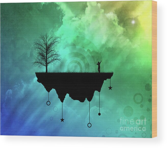 Silhouette Wood Print featuring the digital art Head to the Sky #1 by Phil Perkins