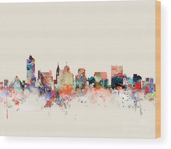 Memphis Wood Print featuring the painting Memphis Skyline #1 by Bri Buckley