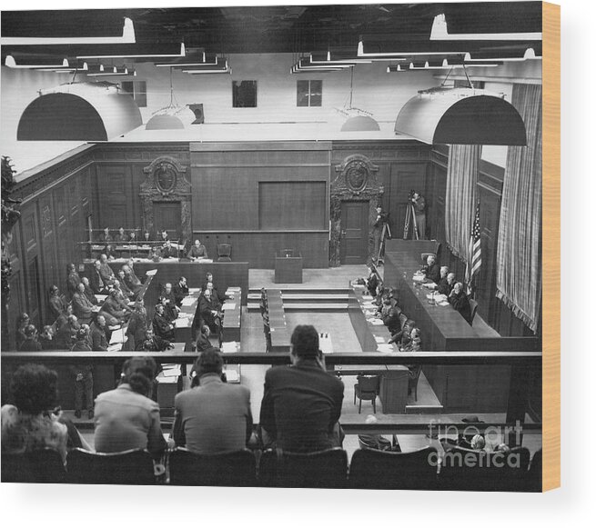 1947 Wood Print featuring the photograph Nuremberg Trials, 1947 #1 by Granger