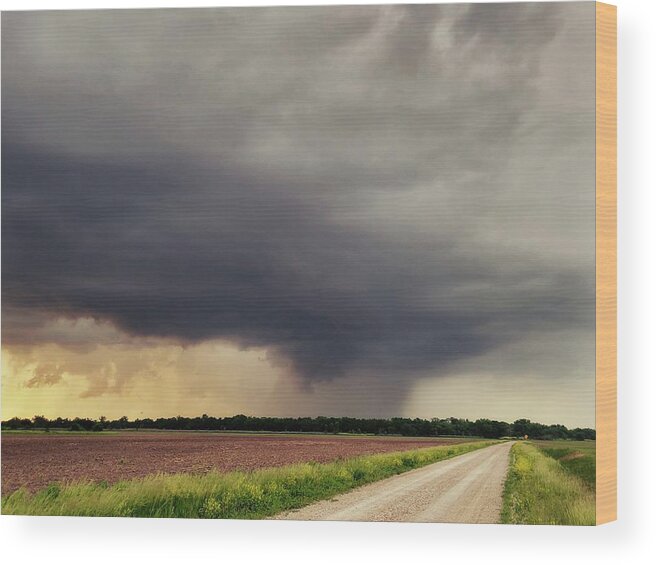 Weather Wood Print featuring the photograph Storm Near Emporia, Kansas #1 by Ally White