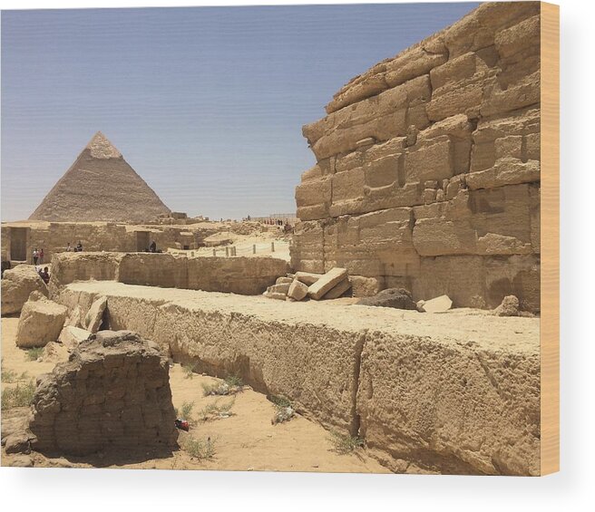 Giza Wood Print featuring the photograph Valley Temple, Giza, Egypt #1 by Trevor Grassi
