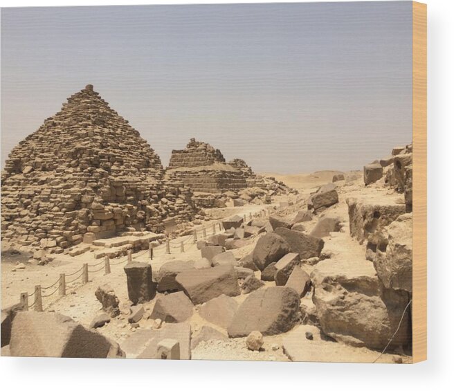 Giza Wood Print featuring the photograph Great Pyramids #10 by Trevor Grassi