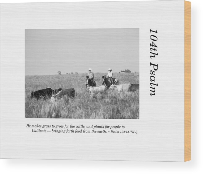 Richard E. Porter Wood Print featuring the photograph 104th Psalm-Working Cattle by Richard Porter