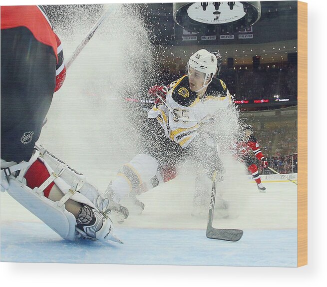 National Hockey League Wood Print featuring the photograph Boston Bruins v New Jersey Devils #13 by Bruce Bennett