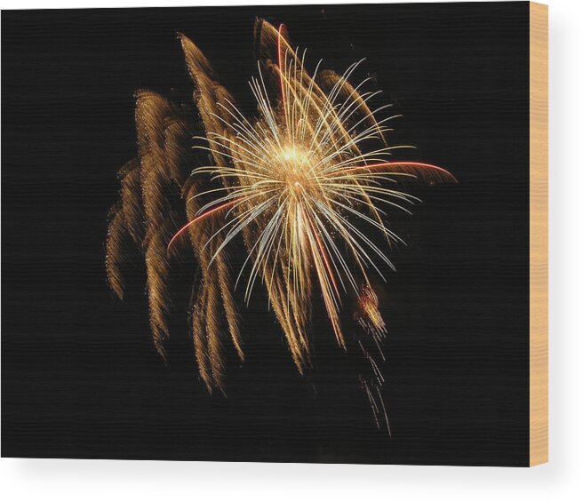 Fireworks Wood Print featuring the photograph Fireworks #17 by George Pennington