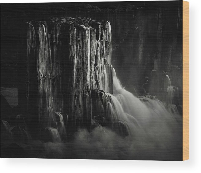 Monochrome Wood Print featuring the photograph Bombo by Grant Galbraith