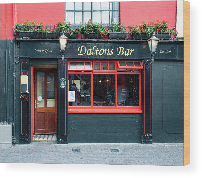Daltons Bar Wood Print featuring the photograph Dalton's Bar - Kinsale, Ireland by Denise Strahm