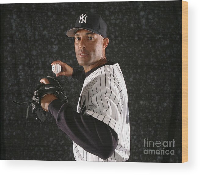 Media Day Wood Print featuring the photograph Mariano Rivera by Nick Laham