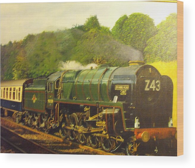 Steam Train Wood Print featuring the painting Steam Train #2 by HH Palliser