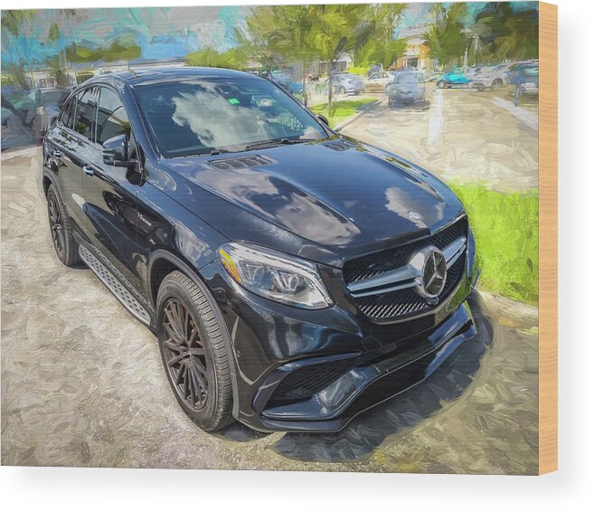 2018 Black Mercedes-benz Gle Amg 63 S Coupe Wood Print featuring the photograph 2018 Black Mercedes-Benz GLE AMG 63 S Coupe X103 by Rich Franco