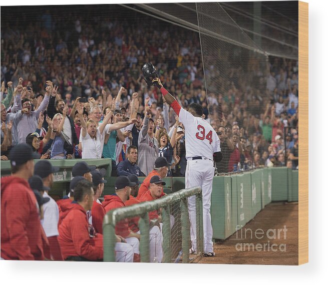 Crowd Wood Print featuring the photograph David Ortiz by Michael Ivins/boston Red Sox