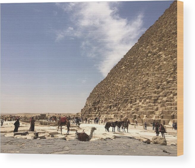 Giza Wood Print featuring the photograph Great Pyramid #4 by Trevor Grassi