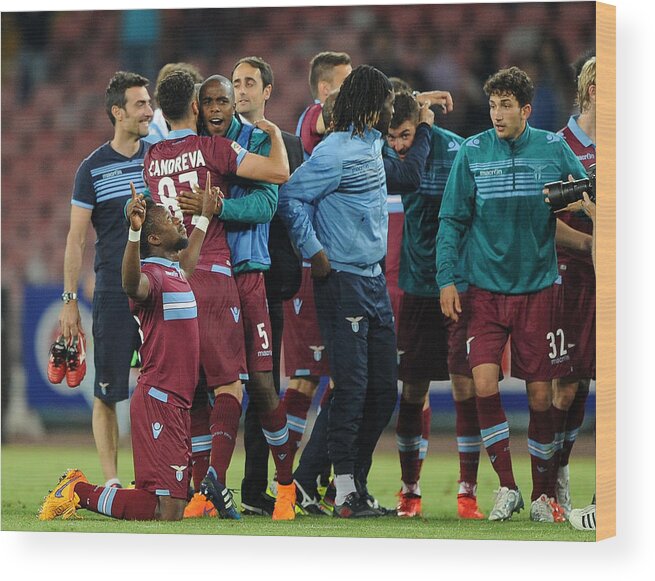 Sports Ball Wood Print featuring the photograph SSC Napoli v SS Lazio - Serie A #4 by Getty Images