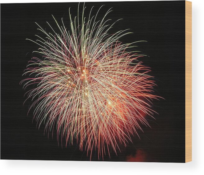 Fireworks Wood Print featuring the photograph Fireworks #48 by George Pennington