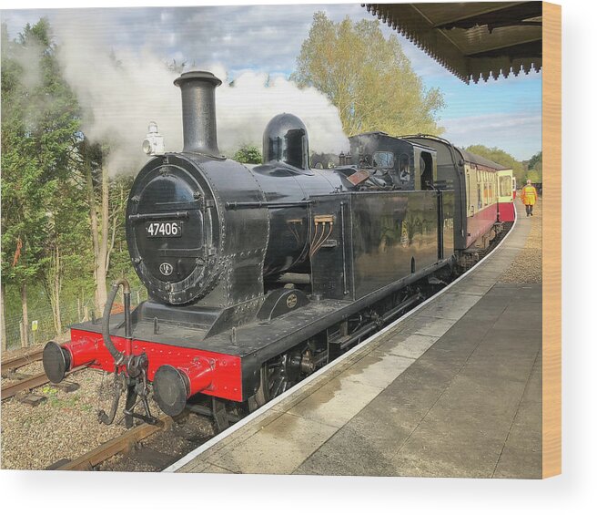 47406 Wood Print featuring the photograph 47406 Steam Locomotive by Gordon James