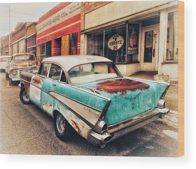 Lowell Wood Print featuring the photograph 57 Chevy Bel Air by Jerry Abbott