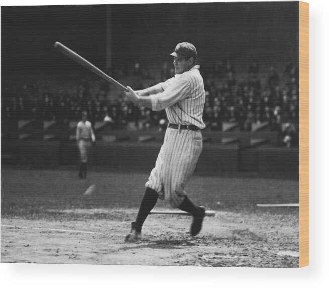 People Wood Print featuring the photograph Babe Ruth #6 by Transcendental Graphics