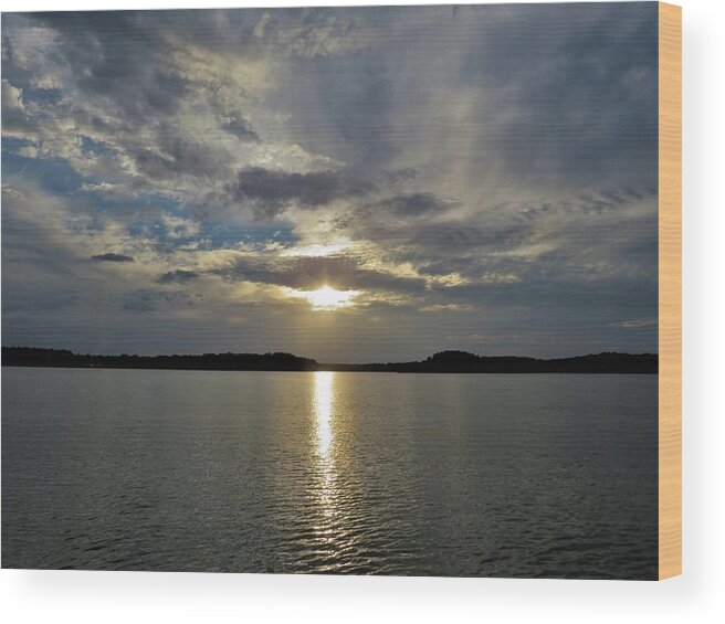 Sunset Wood Print featuring the photograph 9 Light Lane Sunset by Ed Williams