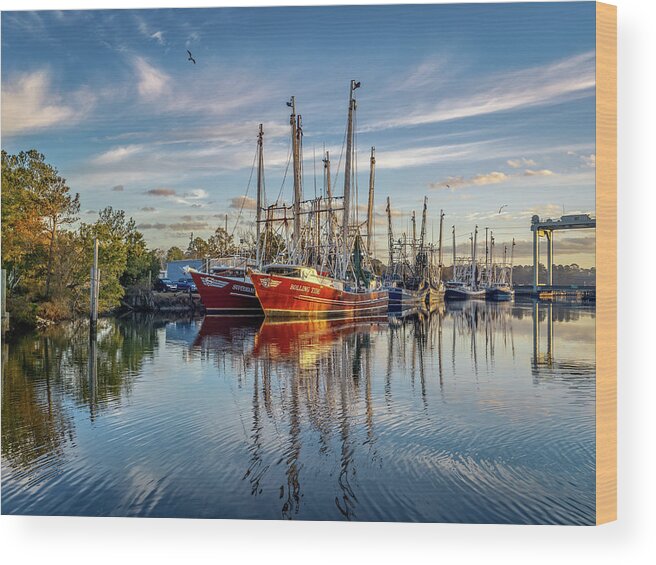 Bayou Wood Print featuring the photograph A beautiful bayou morning, 12/23/20 by Brad Boland