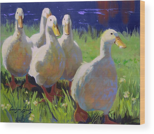 Farm Animals Wood Print featuring the painting A Ducks Life by Carolyne Hawley