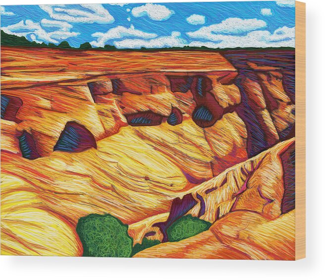 Arizona Wood Print featuring the digital art A Sunny Day At Canyon de Chelly by Rod Whyte