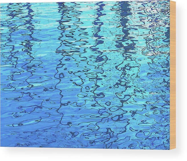 Abstract Wood Print featuring the photograph Abstract Blue Water Ripples by Kathrin Poersch