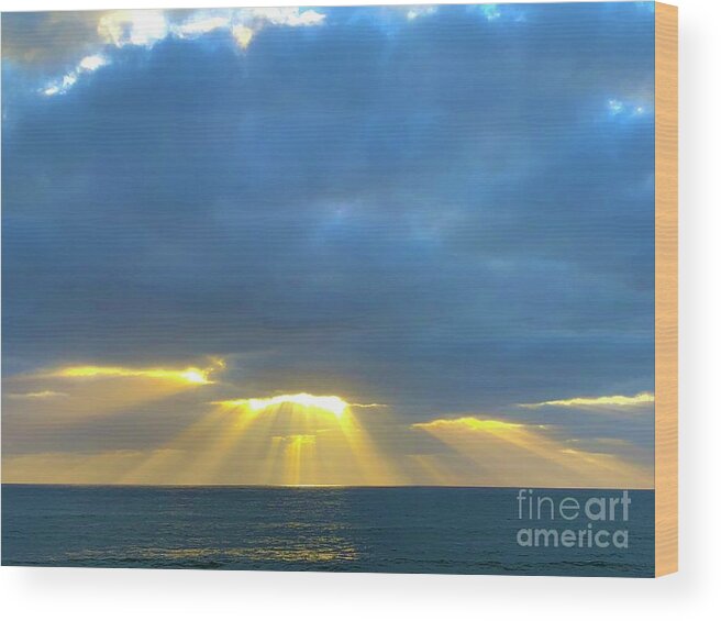 Pacific Ocean Sunset Wood Print featuring the digital art Amazing Grace by Tammy Keyes