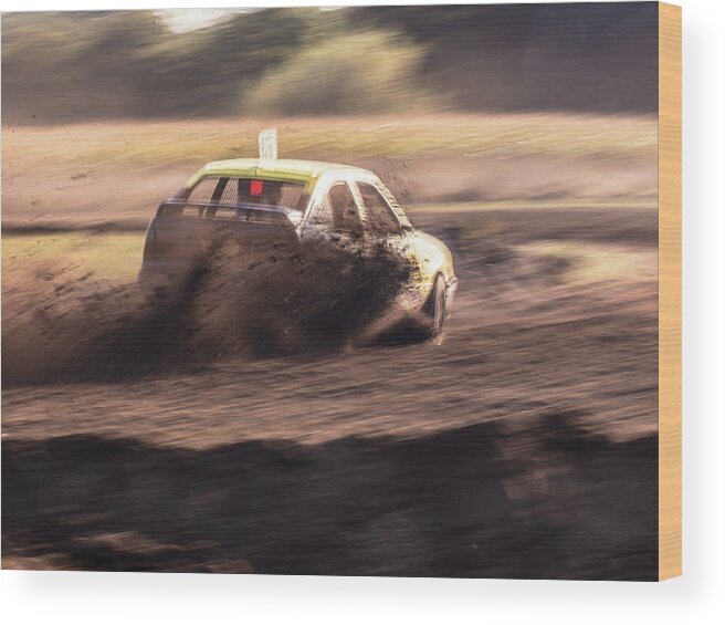 Autocross Wood Print featuring the photograph Autocross 7 by Jaroslav Buna