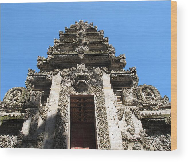 Asia Wood Print featuring the photograph Bali Temple by Mark Egerton