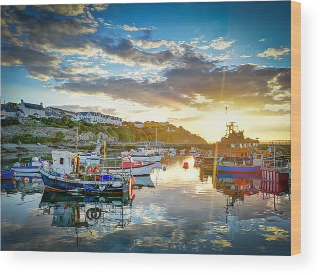 Ballycotton Wood Print featuring the photograph Ballycotton Harbor At Rest by Mark Callanan