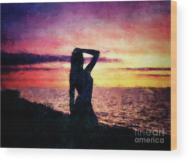 Beauty Wood Print featuring the digital art Beautiful Silhouette by Phil Perkins