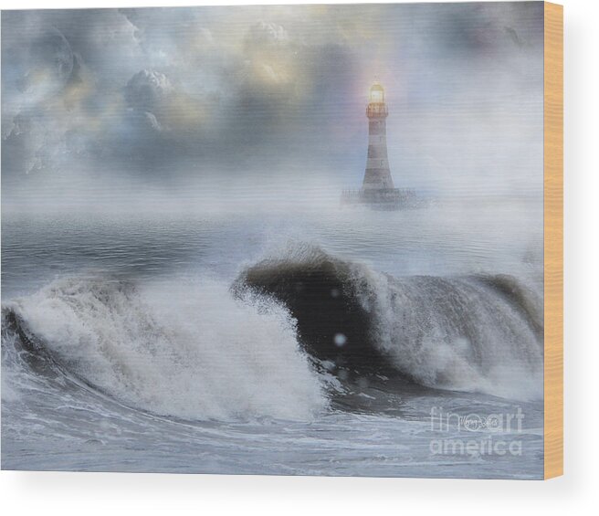 The North Sea Wood Print featuring the pyrography Before the Storm by Morag Bates