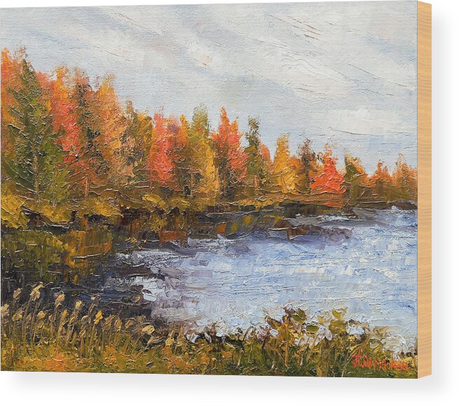 Landscape Landscape Painting Landscape Art Oil Painting Oil Oil On Canvas Colorful Nature Sale Wall Art Decoration Dynamic Texture Water Trees Lake Fine Art Nature Painting Wood Print featuring the painting Birchwood Lake by Jason Williamson