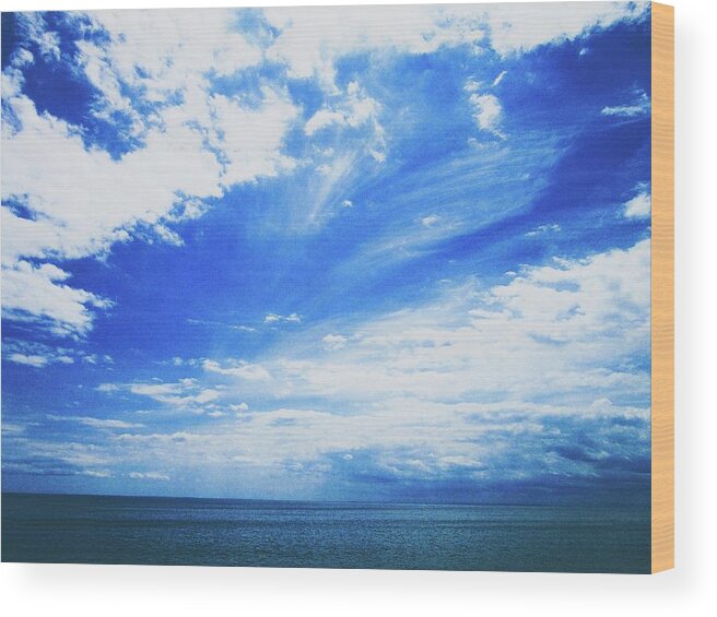 Sky Wood Print featuring the photograph Blue Blue Skies by Annalisa Rivera-Franz